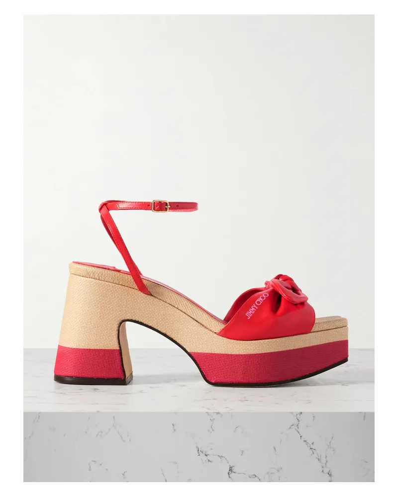 Jimmy Choo Ricia Plateausandalen Aus Leder - Rot Rot