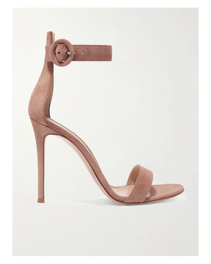 Gianvito Rossi Portofino 105 Sandalen Aus Veloursleder - Neutral Neutral
