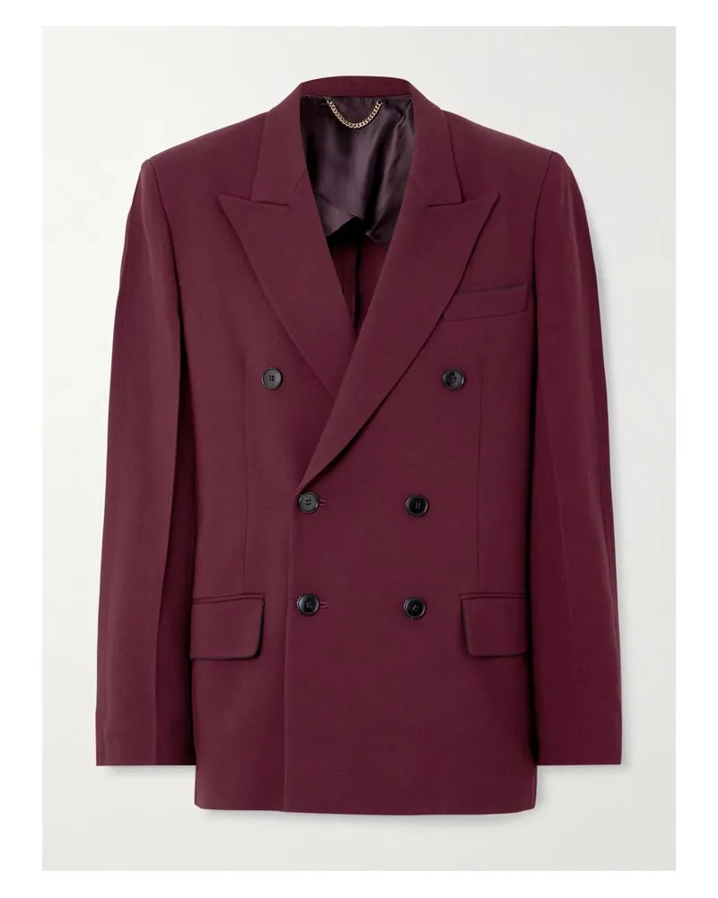 Victoria Beckham Doppelreihiger Blazer Aus Crêpe - Burgunder Burgunder