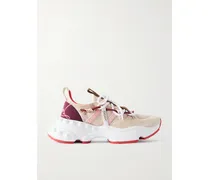 Trailnrun Sneakers Aus Stretch-strick Mit Besätzen Aus Veloursleder Und Spikes - Neutral