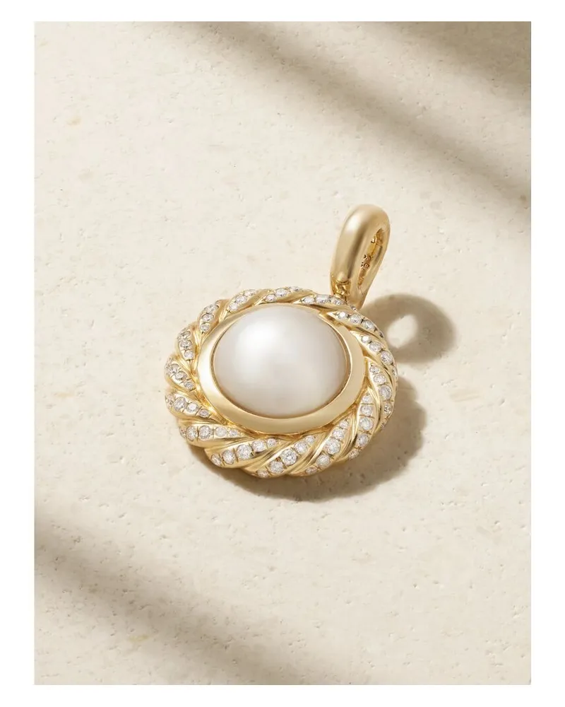 David Yurman Anhänger Aus 18 Karat Gold Mit Perle Und Diamanten Gold