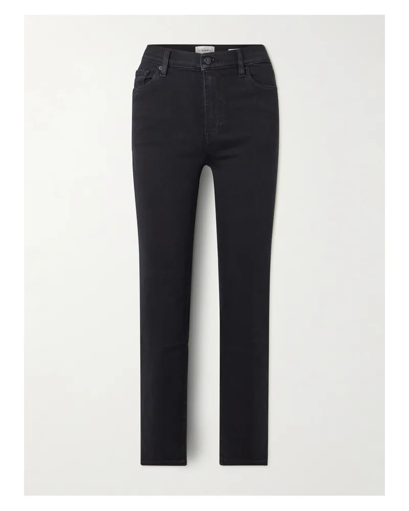 Frame Denim Le Sleek Hoch Sitzende Jeans Mit Geradem Bein - Schwarz Schwarz