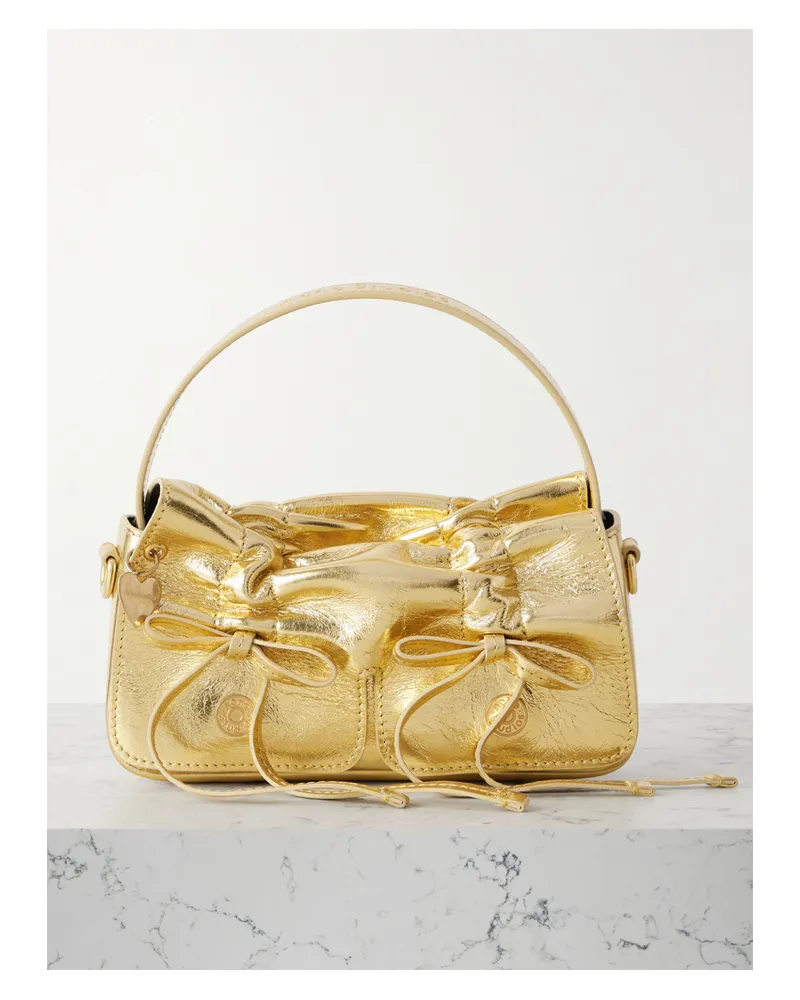 Acne Studios Micro Metallic Crinkled-leather Tope - Gold Gold