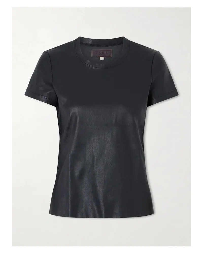 Stouls Leather T-shirt - Black Black