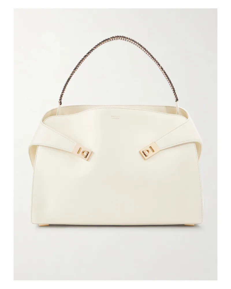 Ferragamo Hug Medium Leather Tote - Ivory Ivory