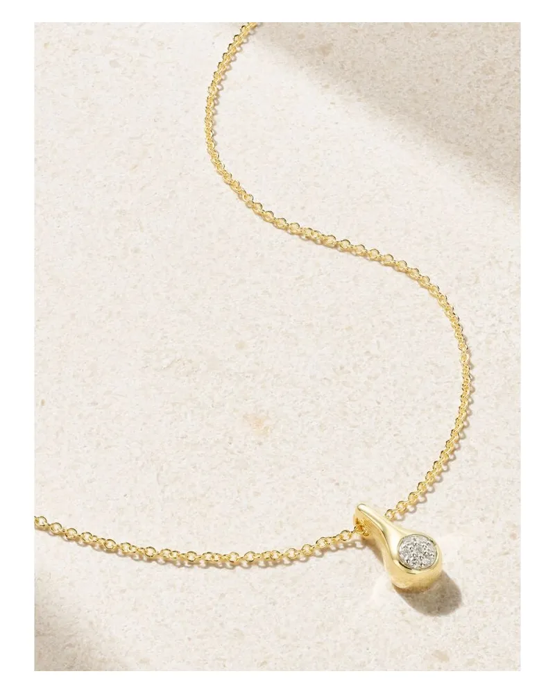 Stone & Strand Golden Droplet Kette Aus 10 Karat Gold Mit Diamanten Gold