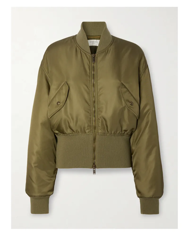 Saint Laurent Shell Bomber Jacket - Green Green