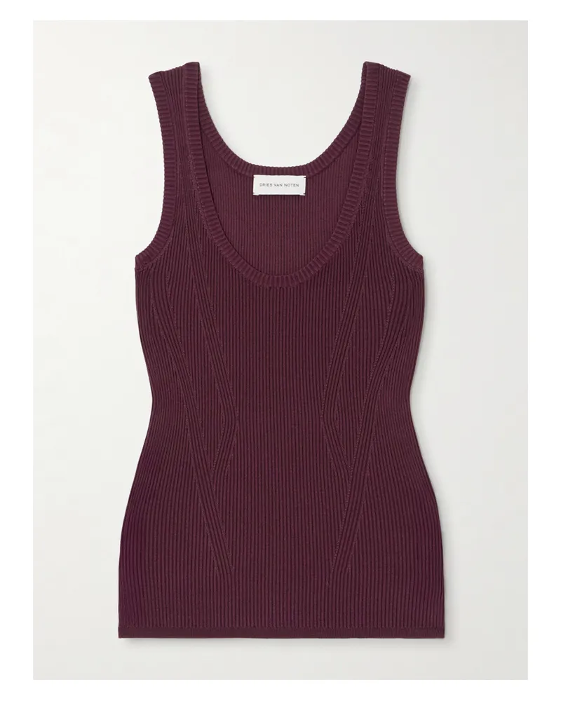 Dries van Noten Tanktop Aus Geripptem Stretch-strick - Burgunder Burgunder