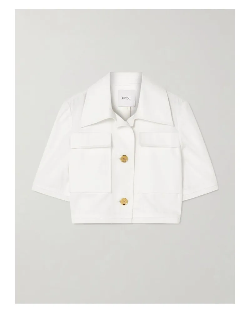 Patou Verkürzte Jacke Aus Baumwoll-twill - Weiß Weiß