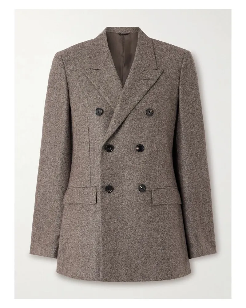 Loro Piana Doppelreihiger Blazer Aus Twill Aus Einer Woll-kaschmirmischung - Braun Braun
