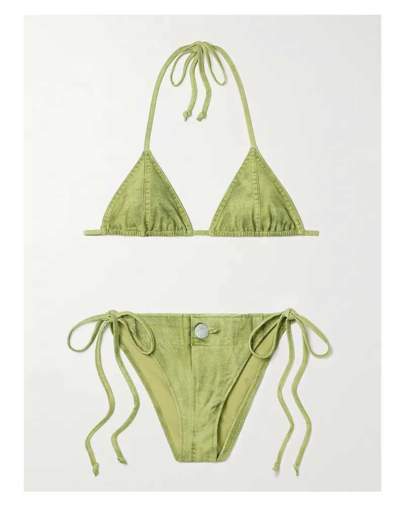 Acne Studios Bedruckter Triangel-bikini - Grün Grün