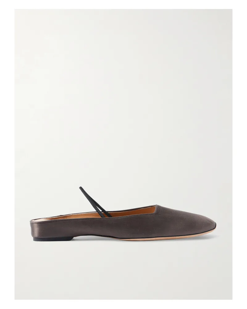 Calvin Klein Kate Satin Slingback Flats - Brown Brown