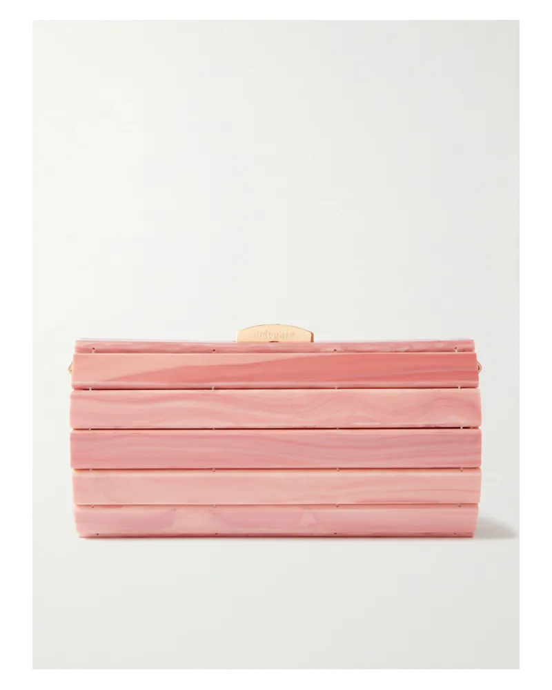 Cult Gaia Rolie Polie Mini Marbled Acrylic Clutch - Pink Pink