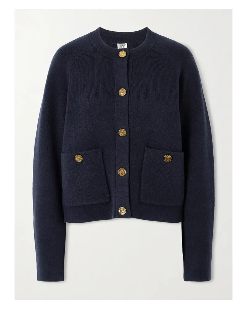 Totême Cardigan Aus Einer Gerippten Wollmischung - Blau Blau