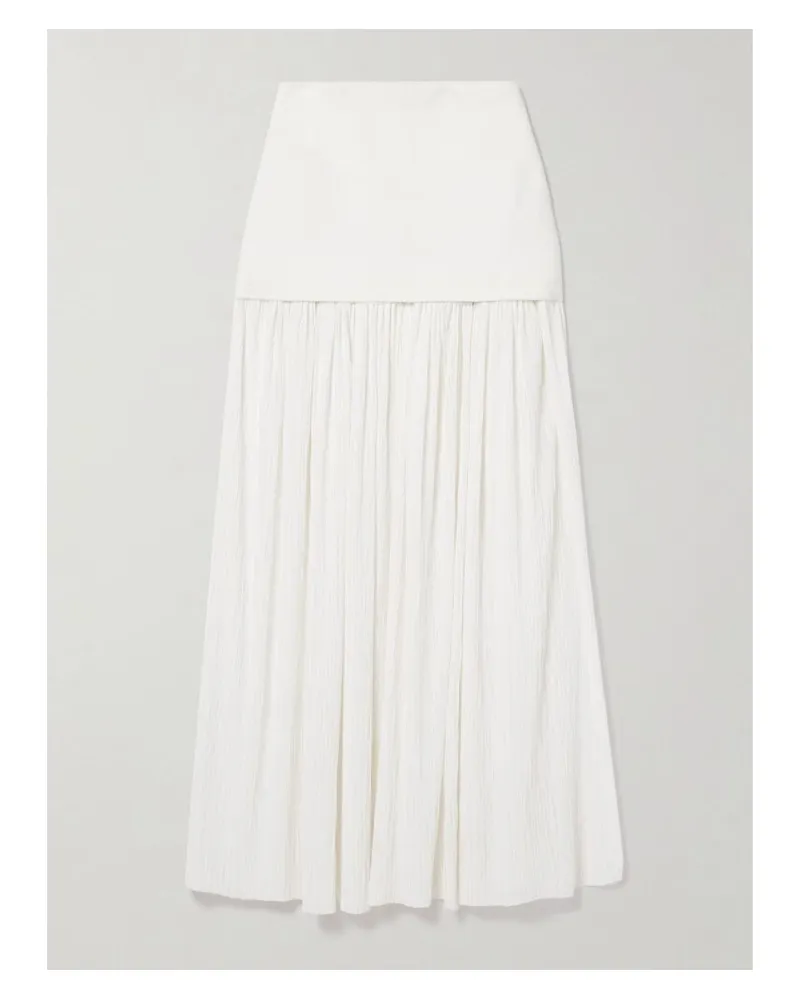 Proenza Schouler Paige Maxirock Aus Plissiertem Krepon Und Stretch-strick - Elfenbein Elfenbein