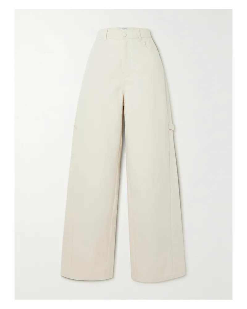 Max Mara Segnale Hoch Sitzende Jeans Mit Weitem Bein - Elfenbein Elfenbein