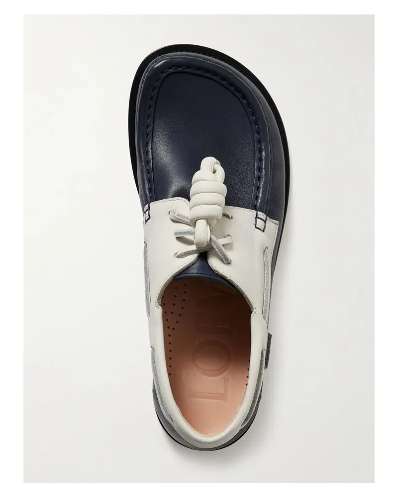 Loewe Campo Zweifarbige Loafers Aus Leder Mit Knoten - Blau Blau