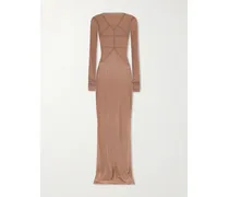 Temple Stretch-mesh Gown - Neutrals