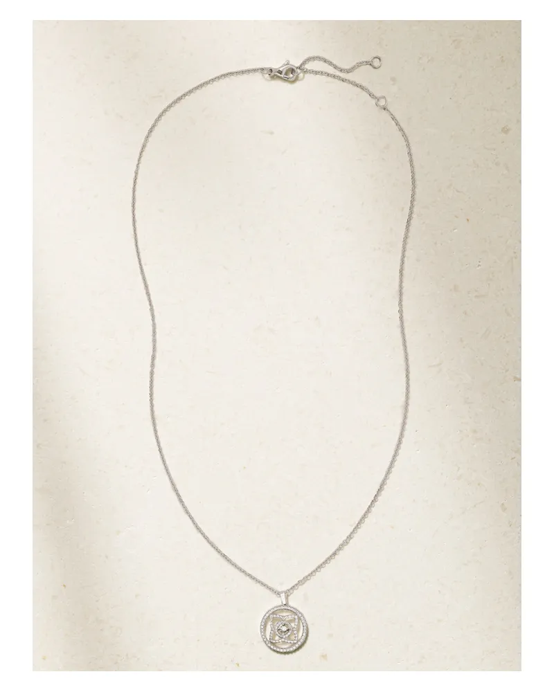 De Beers Enchanted Lotus Kette Aus 18 Karat Weißgold Mit Diamanten Gold