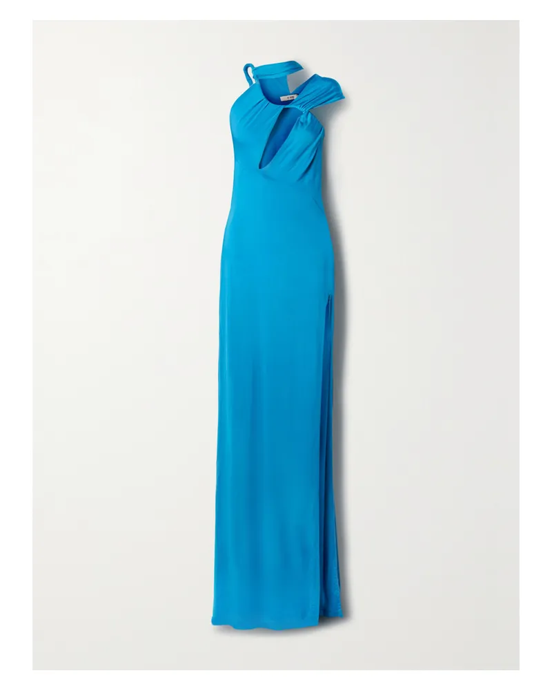 ET OCHS Asymmetrische Robe Aus Stretch-jersey Mit Raffungen Und Cut-outs - Blau Blau