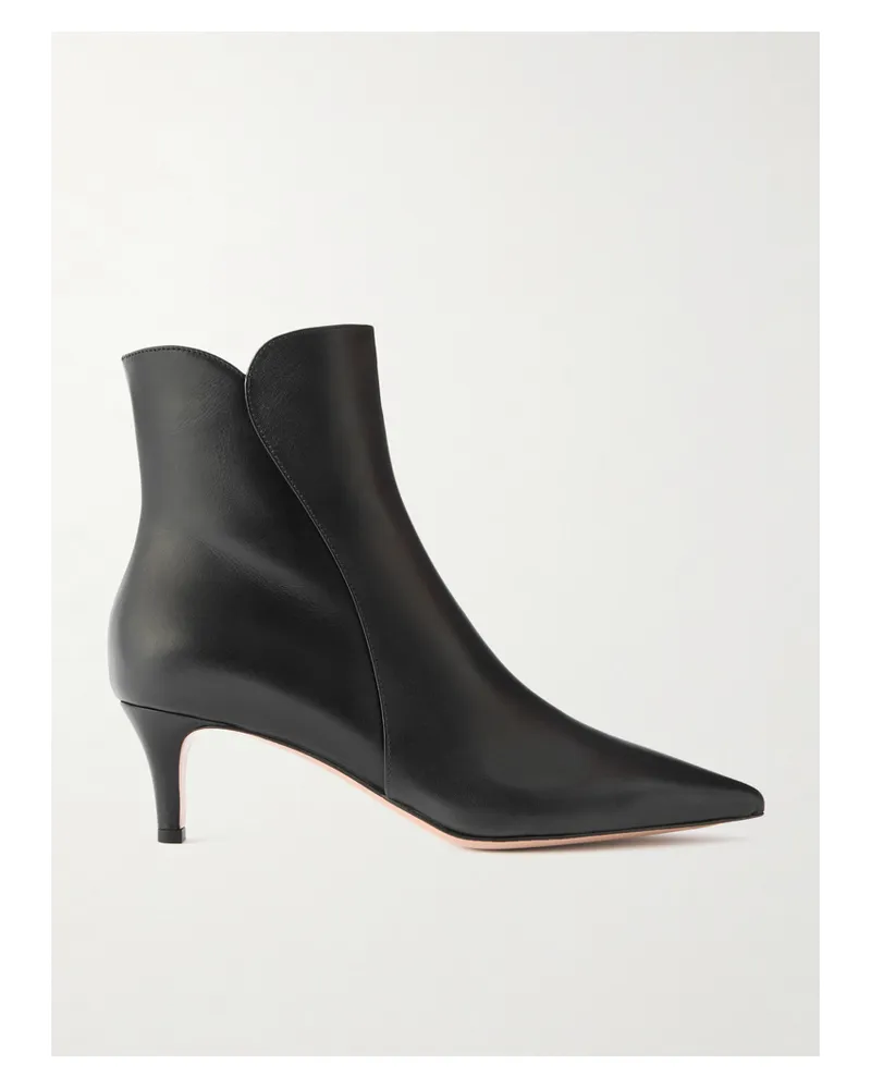 Gianvito Rossi Levy 55 Ankle Boots Aus Leder - Schwarz Schwarz