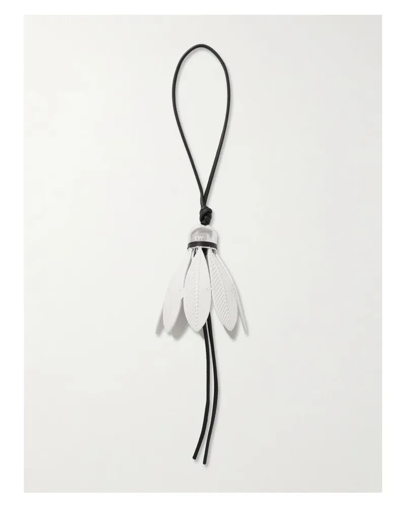 Loewe Badminton Schlüsselanhänger Aus Leder Mit Silberfarbenem Detail - Weiß Weiß