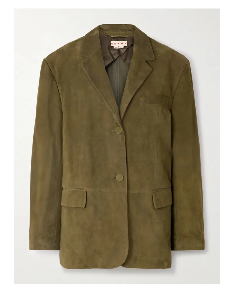 Marni Blazer Aus Veloursleder - Grün Grün
