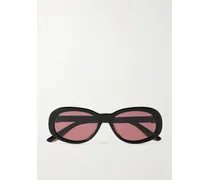 Claire Round-frame Embellished Acetate Sunglasses - Black