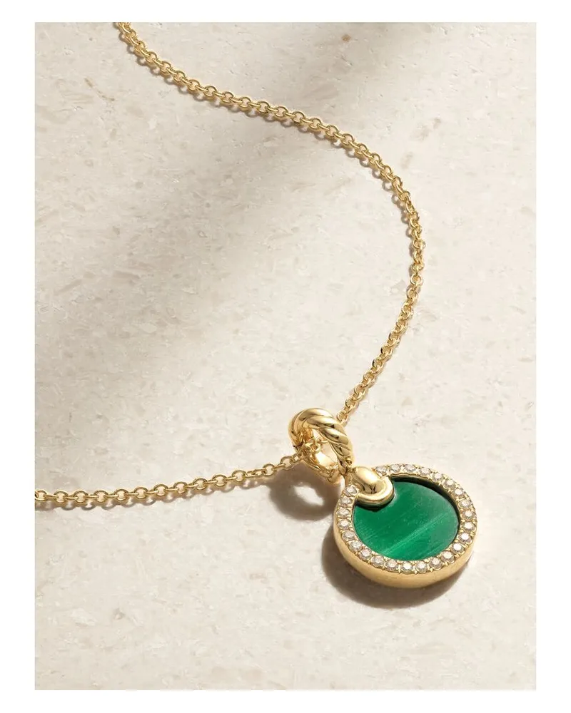 David Yurman Elements Kette Aus 18 Karat Gold Mit Malachit Und Diamanten Gold