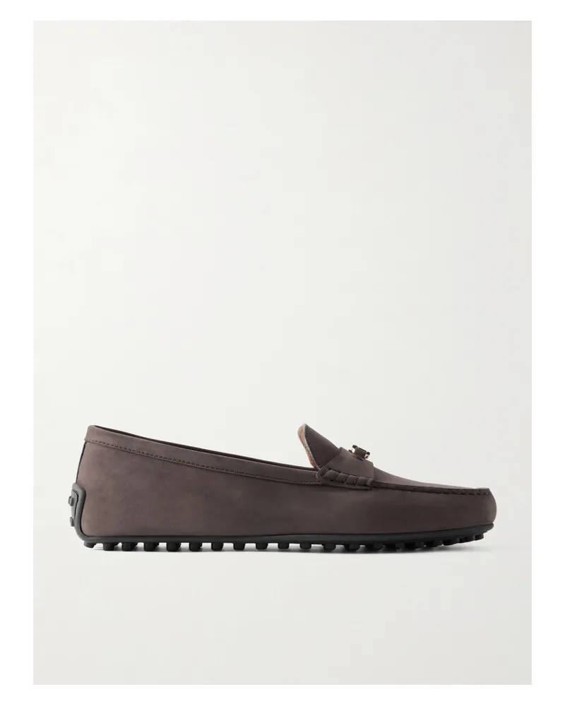 TOD'S Gomma 10l Suede Loafers - Brown Brown