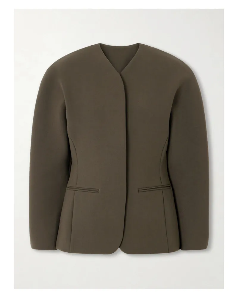 Jacquemus The Ovalo Grain De Poudre Jacket - Green Green
