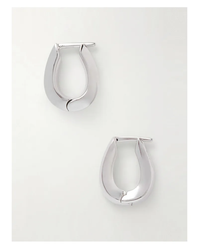 Jil Sander Silberfarbene Creolen Silber