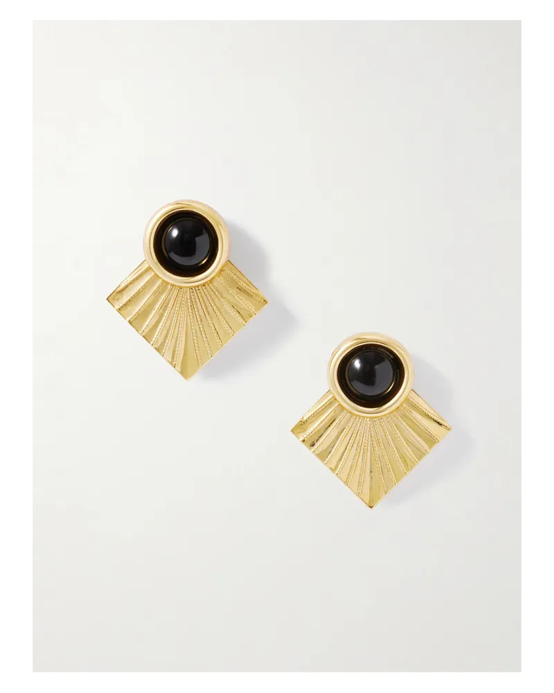Jennifer Behr Noreen Goldfarbene Ohrringe Mit Onyxen Gold