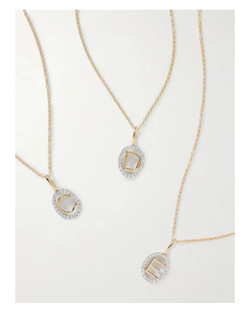 Stone & Strand Initial Kette Aus 10 Karat Gold Mit Diamanten Gold