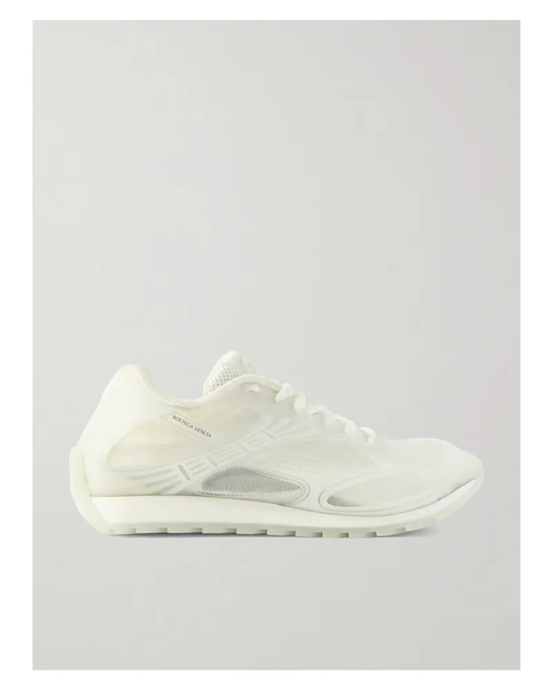 Bottega Veneta Orbit Rubber And Mesh Sneakers - White White