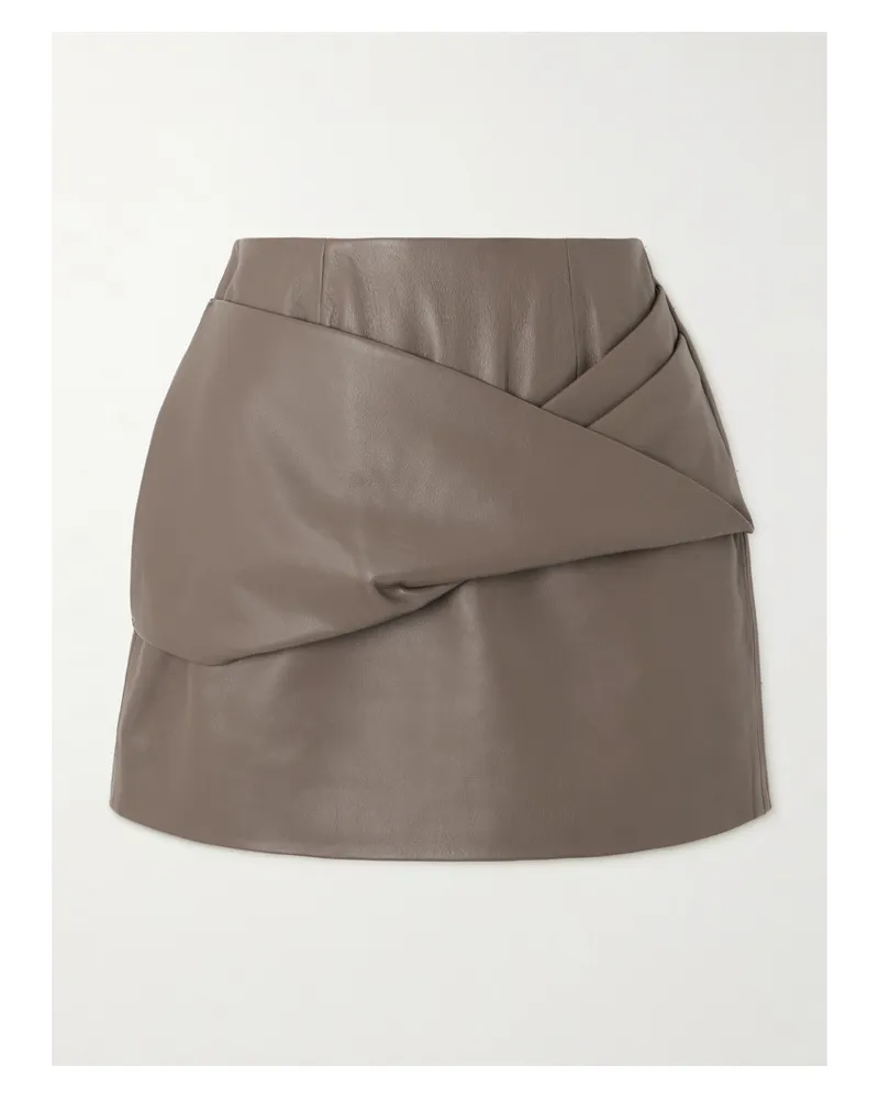 TOVE Liss Minirock Aus Leder - Braun Braun