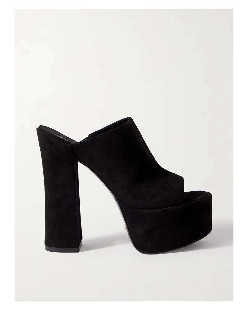 Stuart Weitzman Skyhigh Mules Aus Veloursleder Mit Plateau - Schwarz Schwarz