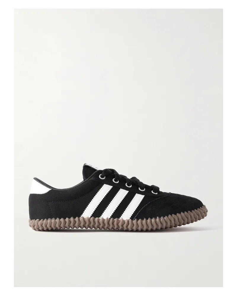 adidas Volley Sneakers Aus Canvas Mit Veloursleder- Und Lederbesätzen - Schwarz Schwarz