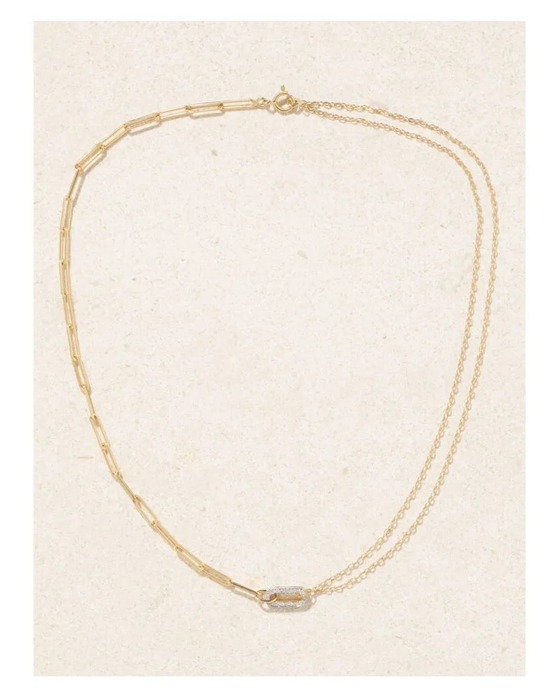 Yvonne Léon Kette Aus 18 Karat Gelb- Und Weißgold Mit Diamanten Gold