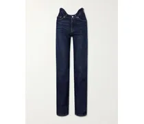 High-rise Straight-leg Jeans - Blue