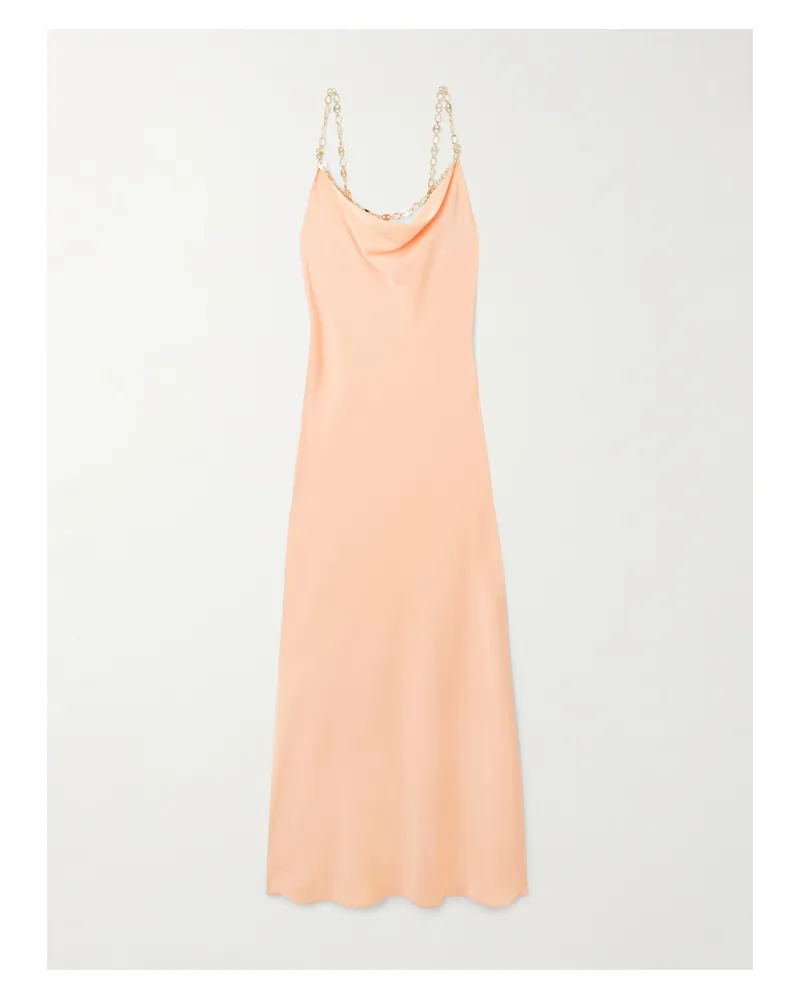 Paco Rabanne Midikleid Aus Crêpe Mit Ketten - Orange Orange