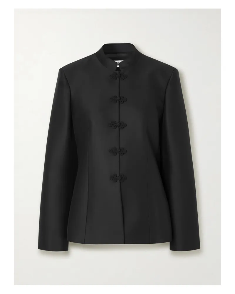 Róhe Jacke Aus Twill Aus Einer Woll-seidenmischung - Schwarz Schwarz