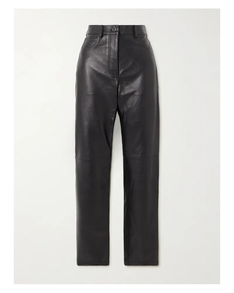Giuliva Heritage Collection Hose Mit Geradem Bein Aus Leder - Schwarz Schwarz