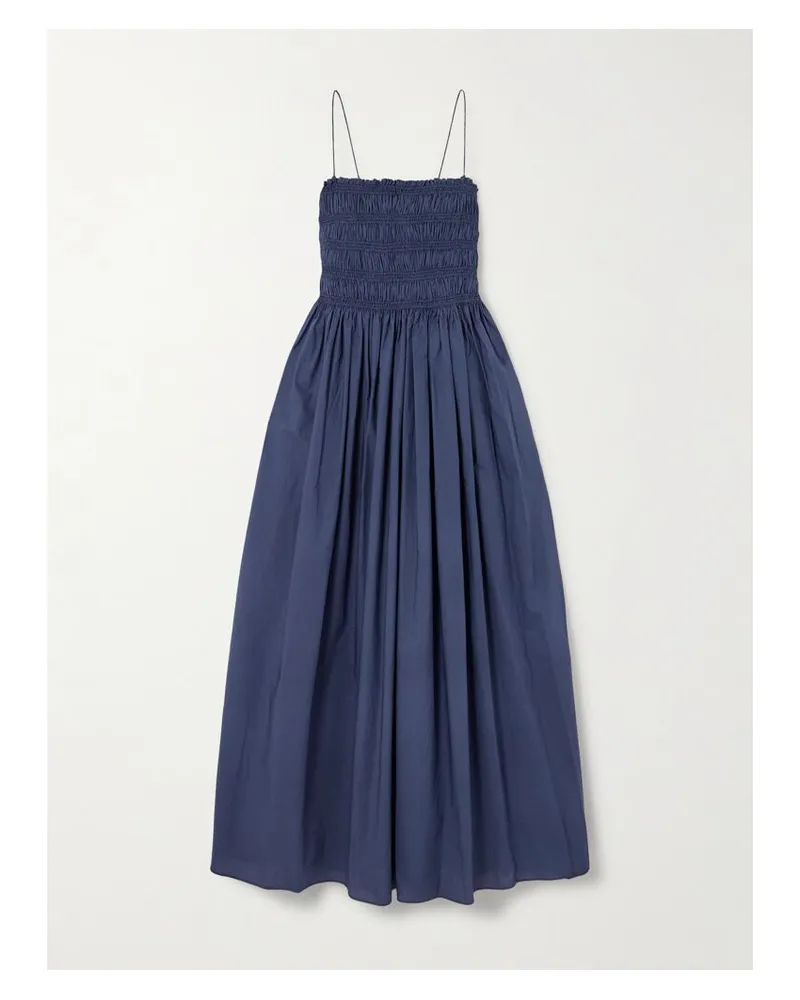 Matteau Midikleid Aus Biobaumwolle Mit Raffungen - Blau Blau