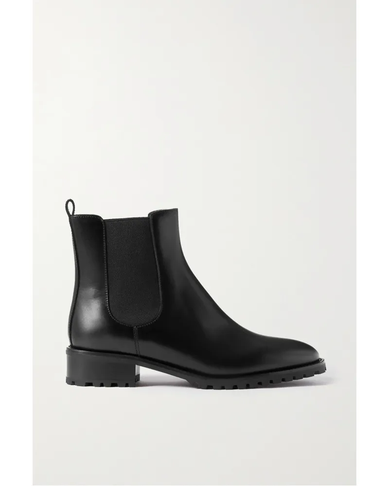 Manolo Blahnik Chelata 30 Chelsea Boots aus Leder Schwarz