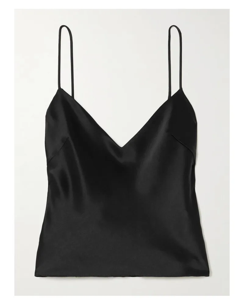 GALVAN Ischia Top Aus Satin - Schwarz Schwarz