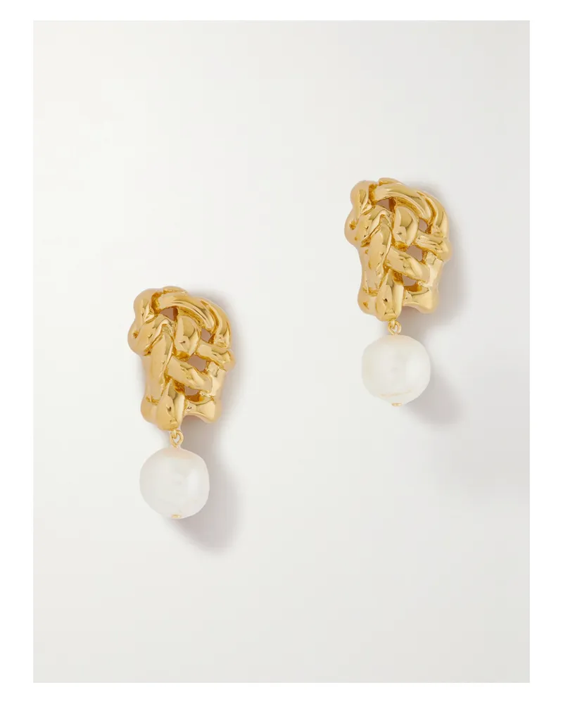 Completedworks Net Sustain Ohrringe Aus Recyceltem Gold-vermeil Mit Perlen Gold
