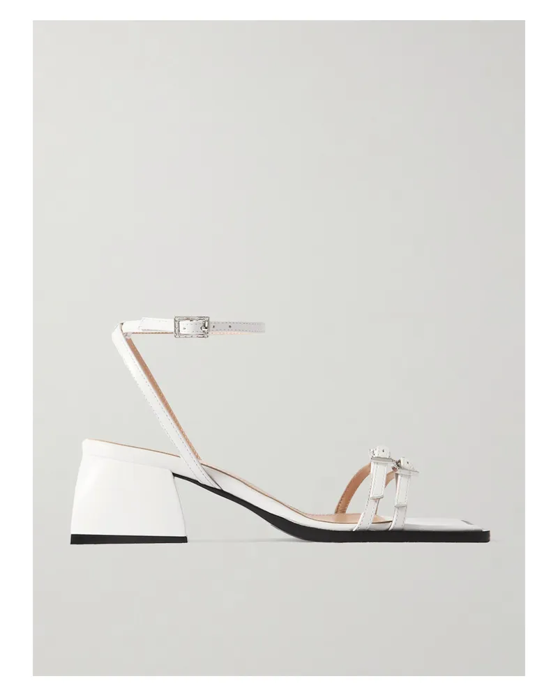 NODALETO Bulla Laetitia Sandalen Aus Leder Mit Kristallen - Weiß Weiß