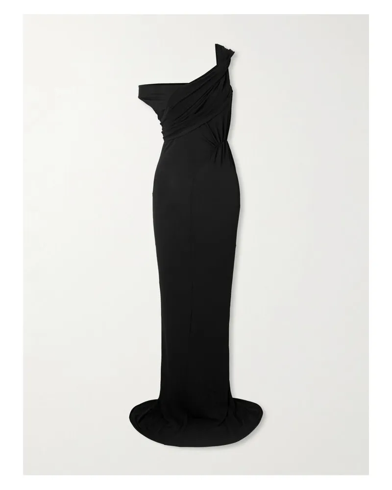 Rick Owens Sahara Asymmetrische Robe Aus Jersey Mit Raffungen - Schwarz Schwarz