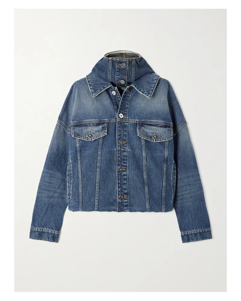 Jean Paul Gaultier Mehrlagige Oversized-jeansjacke Mit Kapuze - Blau Blau
